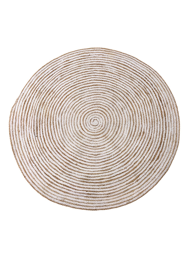 Braided Natural Round Jute Rug - Size: 3.3 x 3.3