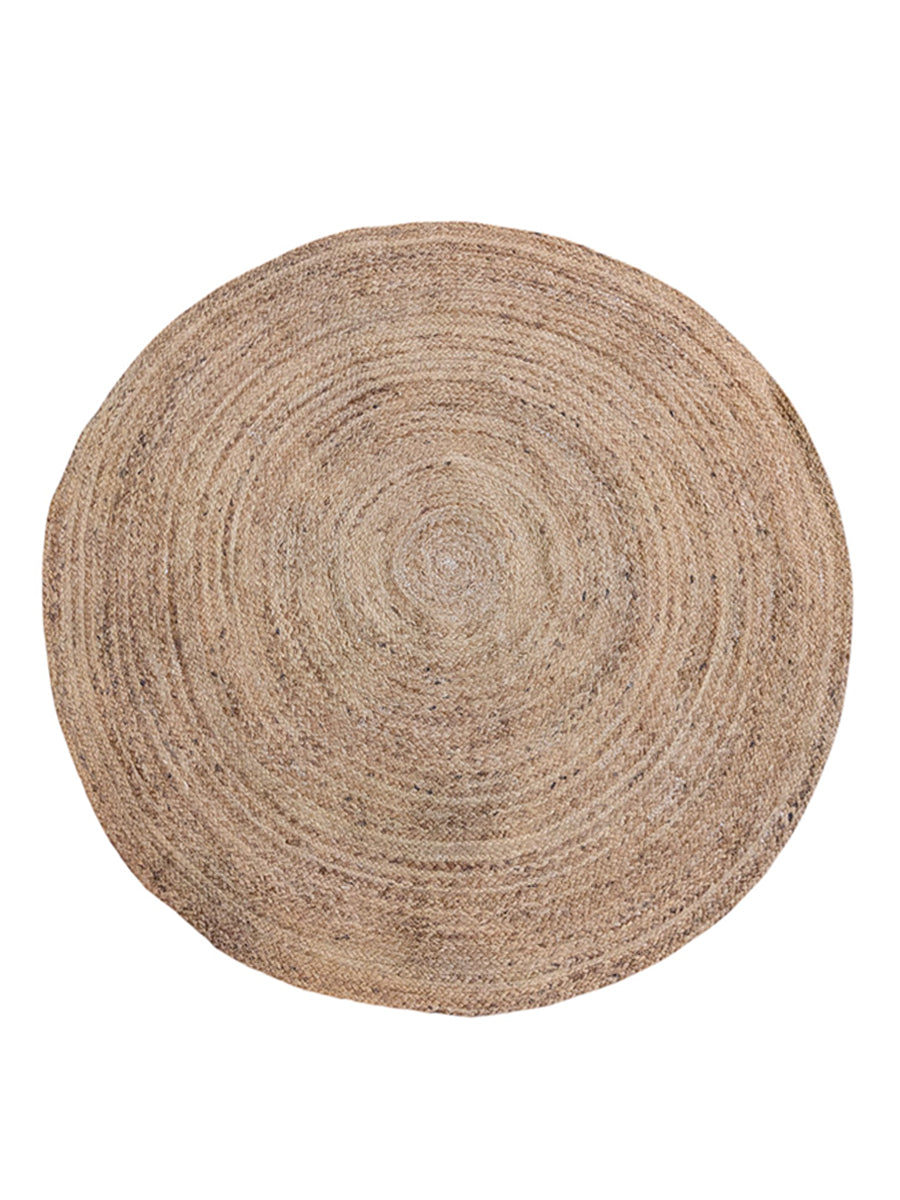 Braided Natural Round Jute Rug - Size: 4 x 4