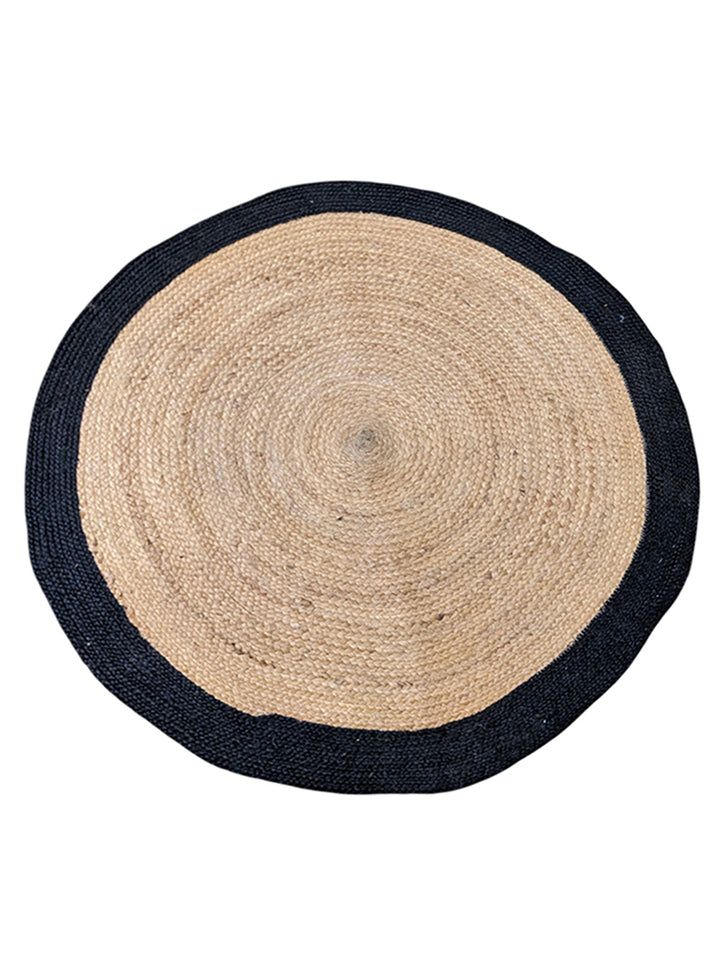 Braided Natural Round Jute Rug  - Size: 4 x 4