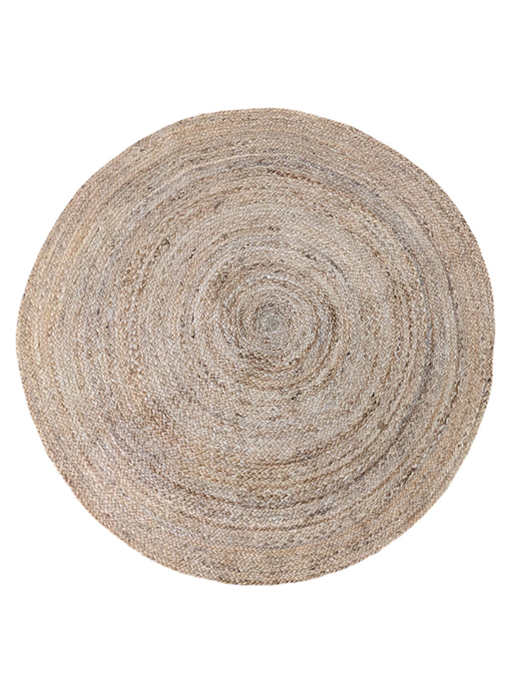 Braided Natural Round Jute Rug  - Size: 3.10 x 3.10