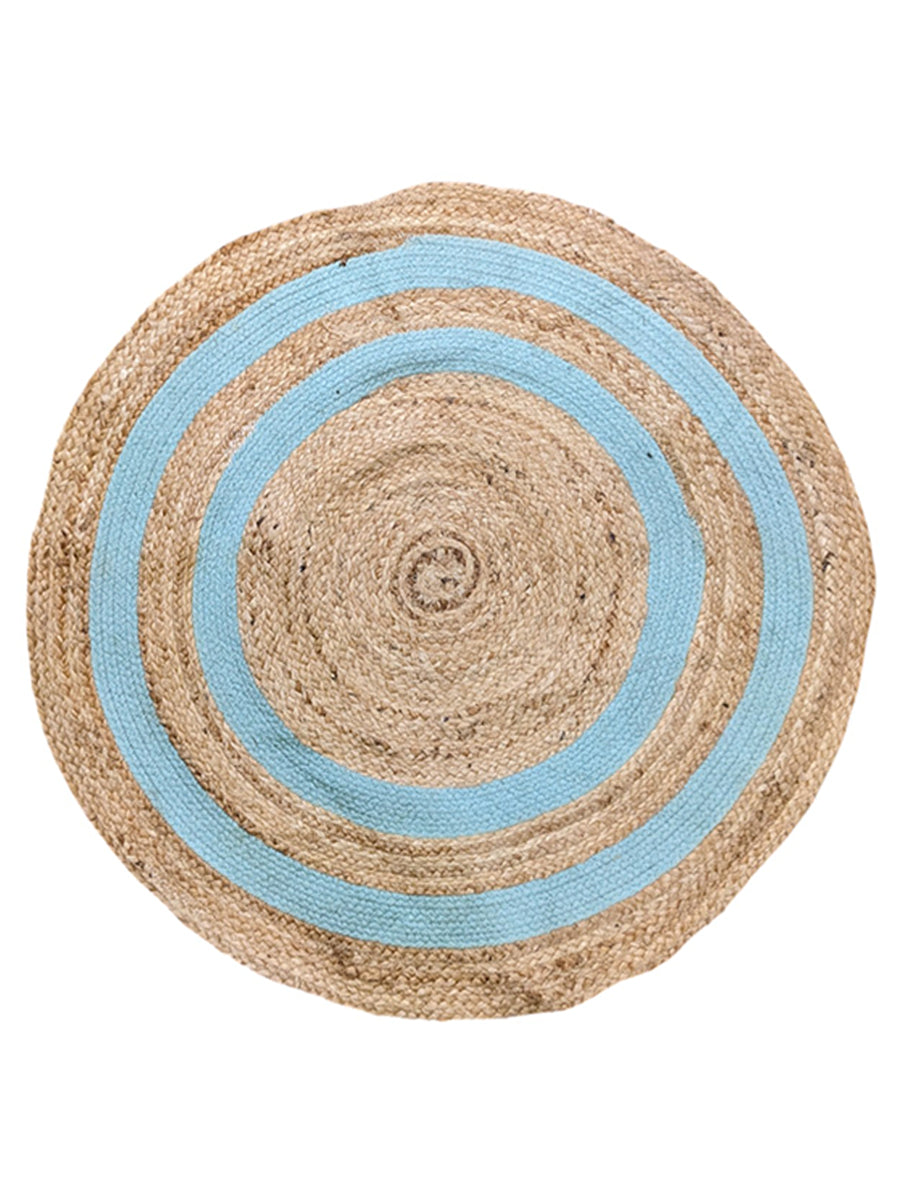 Braided Natural Round Jute Rug - Size: 3 x 3