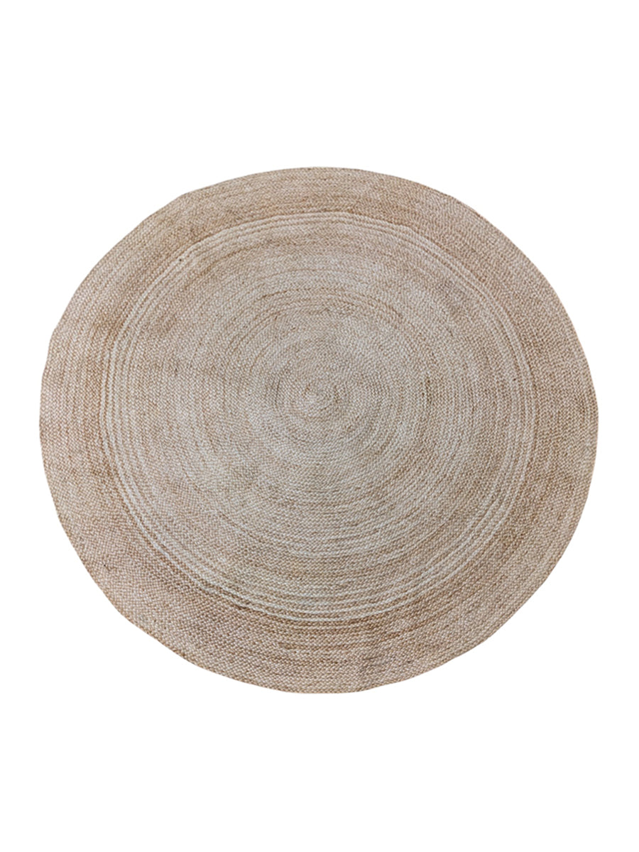 Braided Natural Round Jute Rug - Size: 4.7 x 4.7
