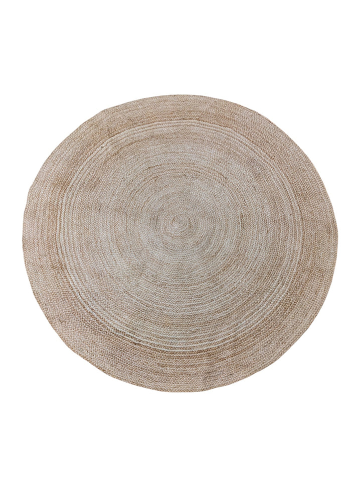 Braided Natural Round Jute Rug - Size: 4.7 x 4.7