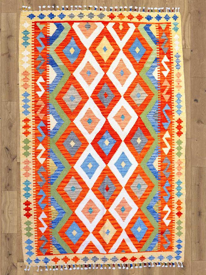 Colourful Bohemian Kilim - Size: 5.10 x 3.11