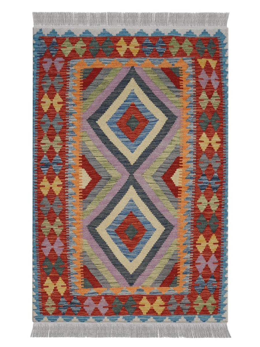 Afghani Chobi Kilim - Size: 4.8 x 3.4