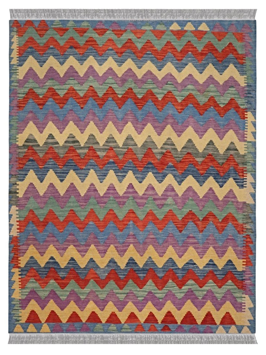 Colorful Bohemian Kilim - Size: 5.6 x 4.1