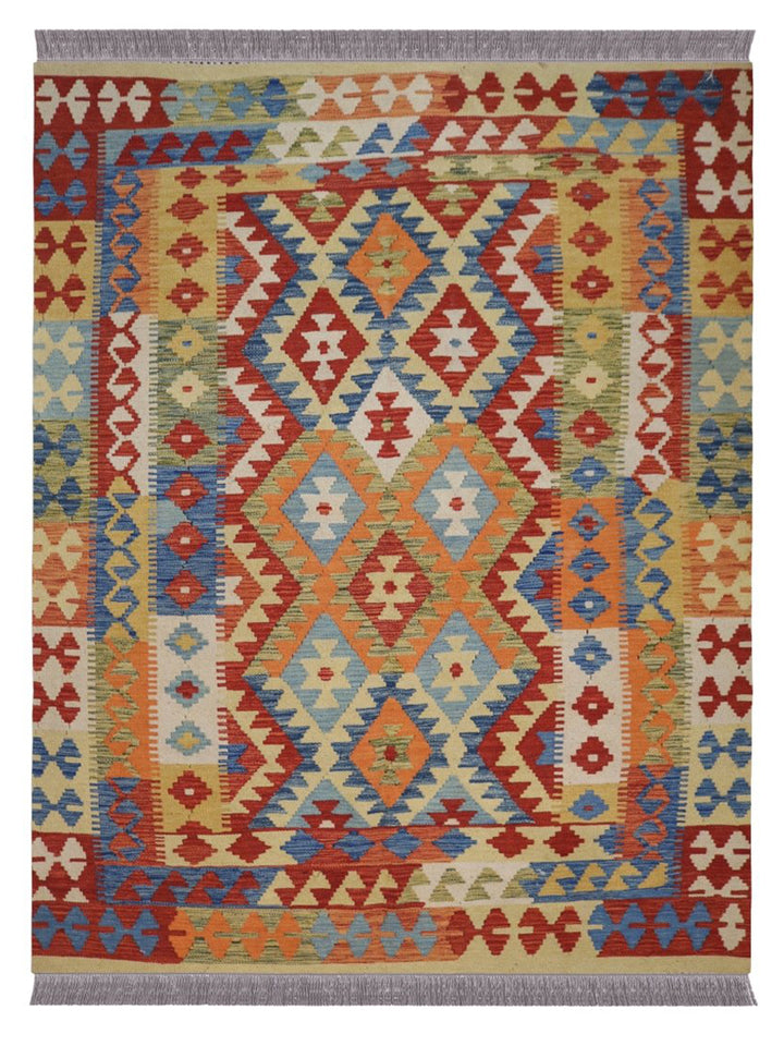 Afghani Chobi Kilim - Size: 6.3 x 5.2