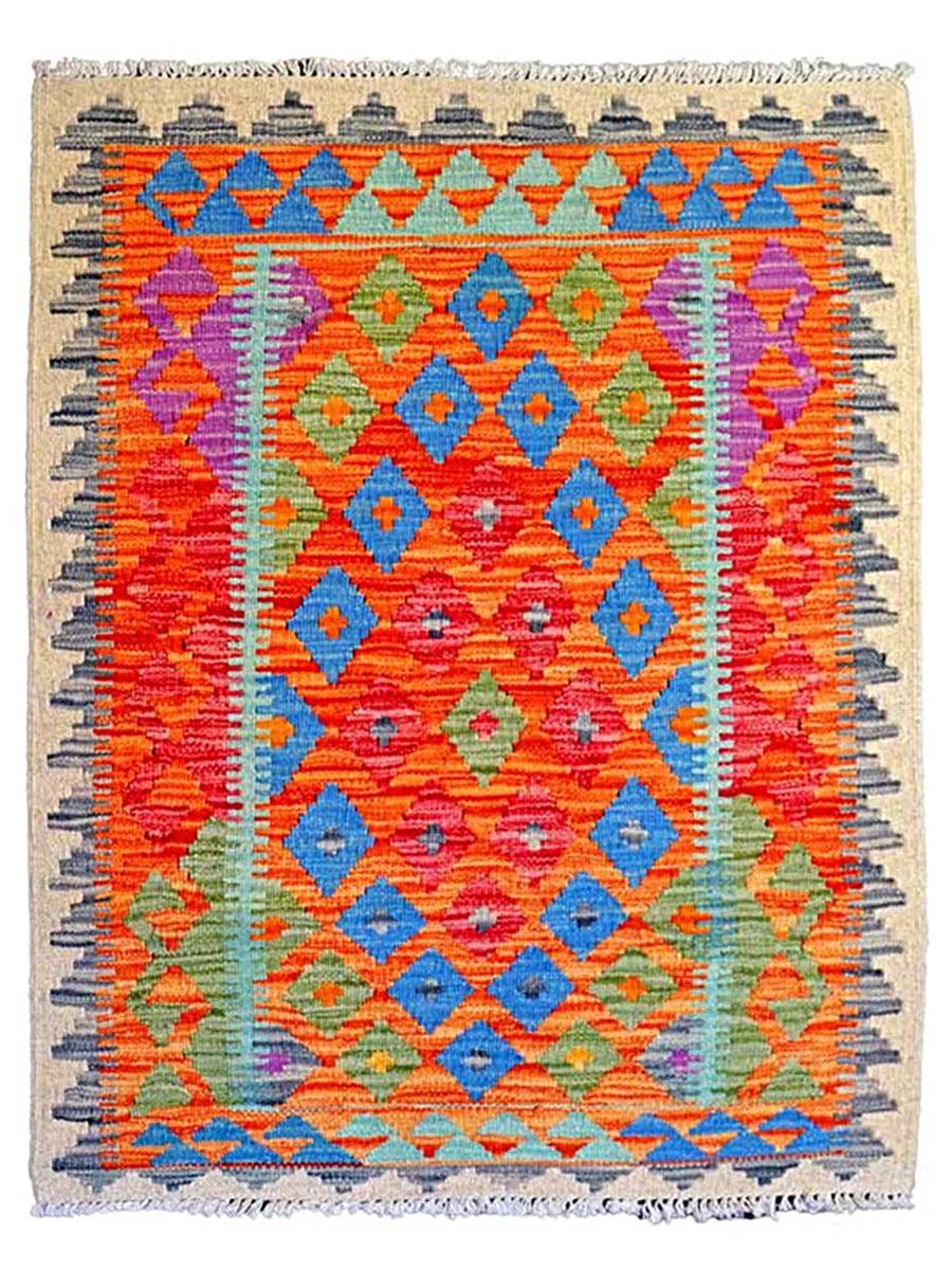 Colourful Bohemian Kilim - Size: 3.11 x 2.10