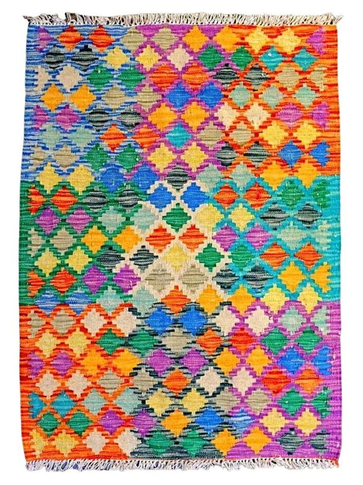 Colourful Bohemian Kilim - Size: 3.8 x 2.10