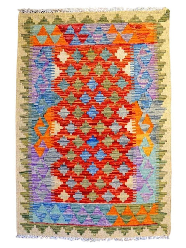 Colourful Bohemian Kilim - Size: 4.0 x 2.9