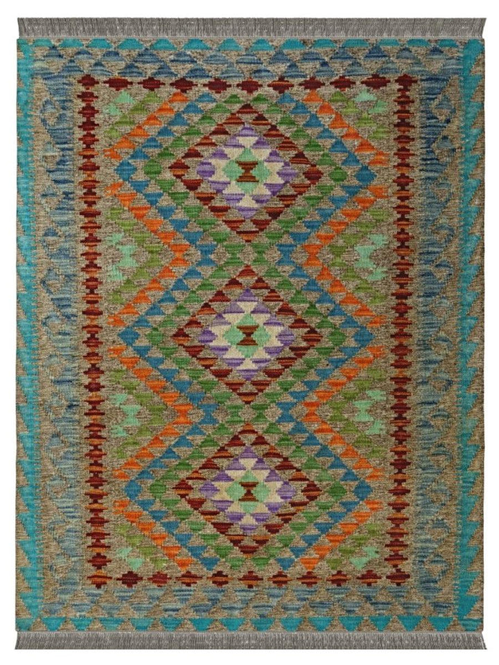 Colourful Bohemian Kilim - Size: 4.11 x 3.4