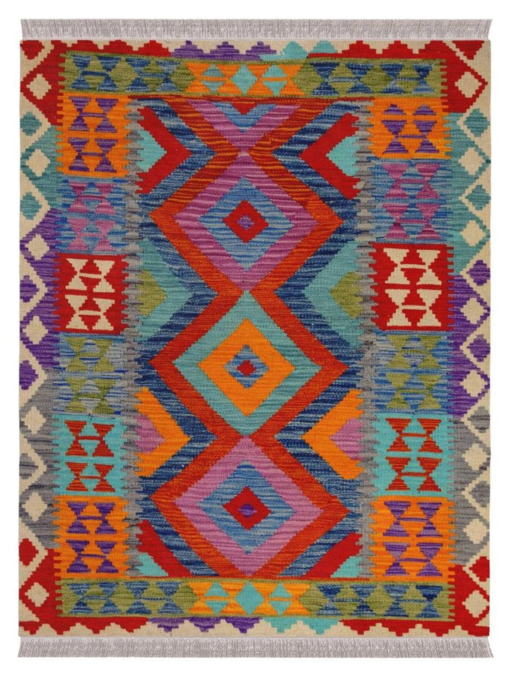 Colourful Bohemian Kilim - Size: 4.8 x 3.5