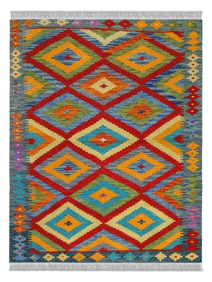 Colourful Bohemian Kilim - Size: 4.9 x 3.5