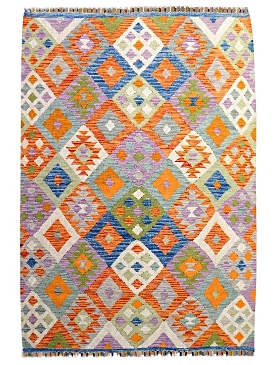 Colourful Afghani Chobi Kilim - Size: 5.11 x 4.4