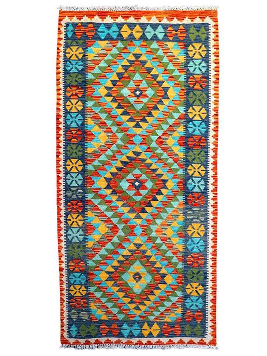 Colourful Bohemian Kilim - Size: 6.5 x 3.4