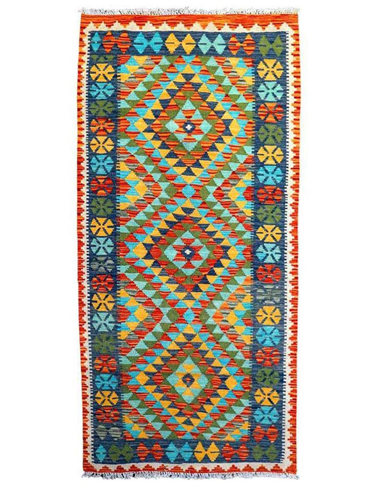 Colourful Bohemian Kilim - Size: 6.5 x 3.4