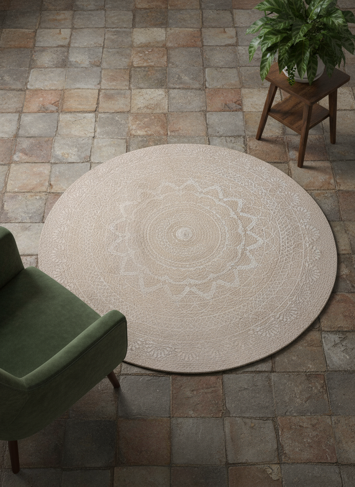 Braided Natural Jute Rug - Size: 3.3 x 3.3