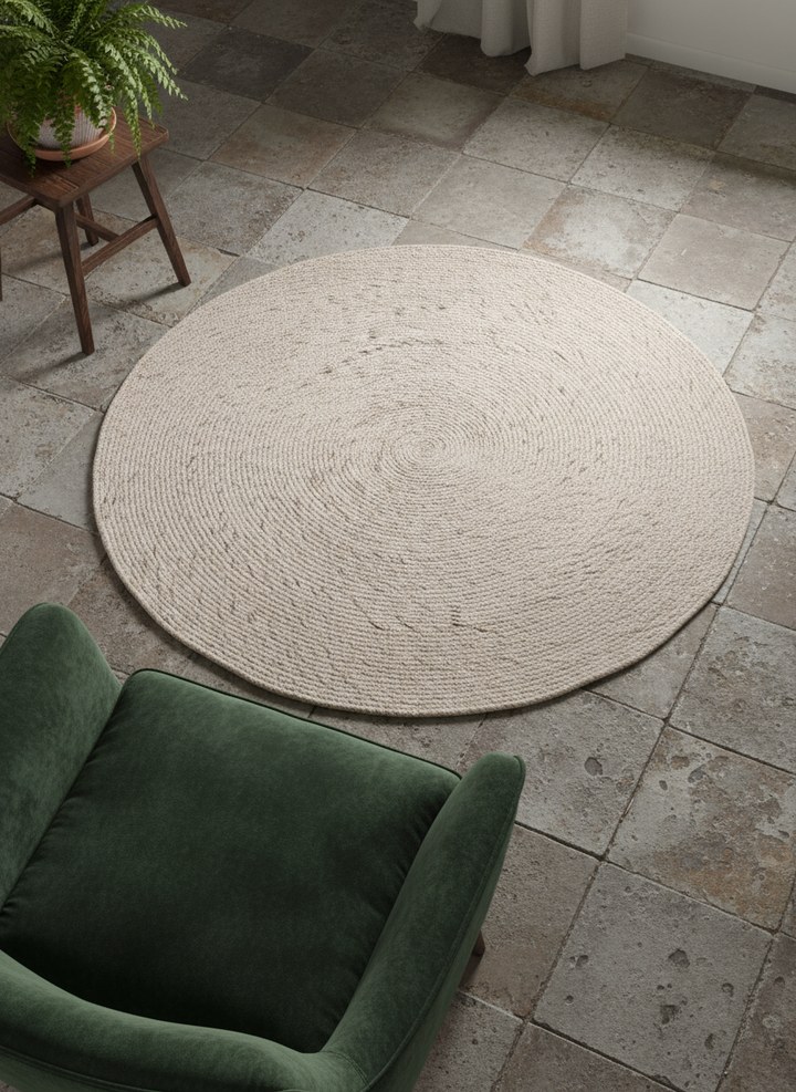 Braided Overdyed Jute Rug - Size: 4 x 4