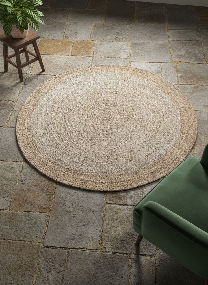 Flatweave Natural Jute Rug - Size: 4.8 x 4.8