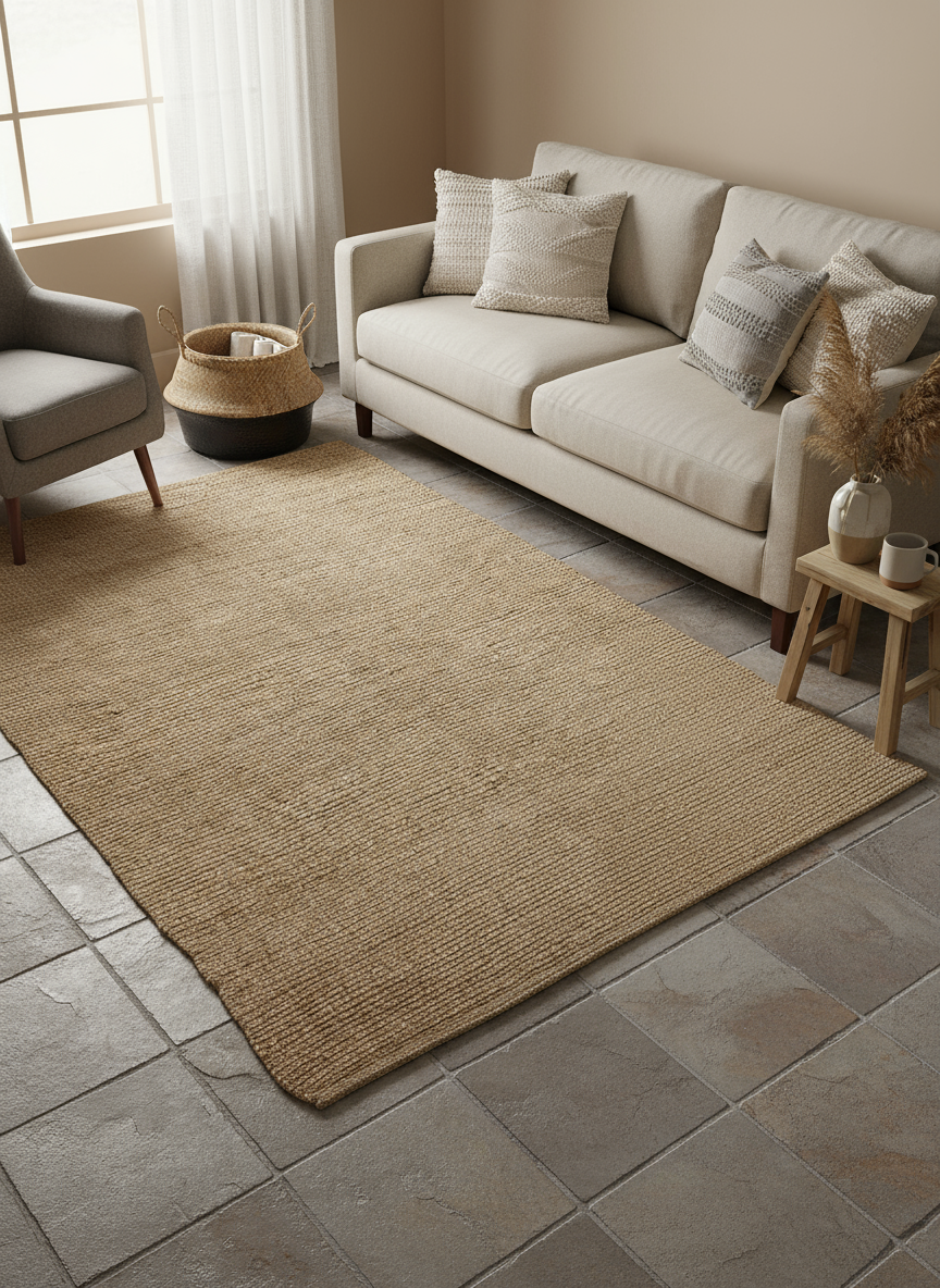 Braided Overdyed Jute Rug - Size: 7.9 x 5.4