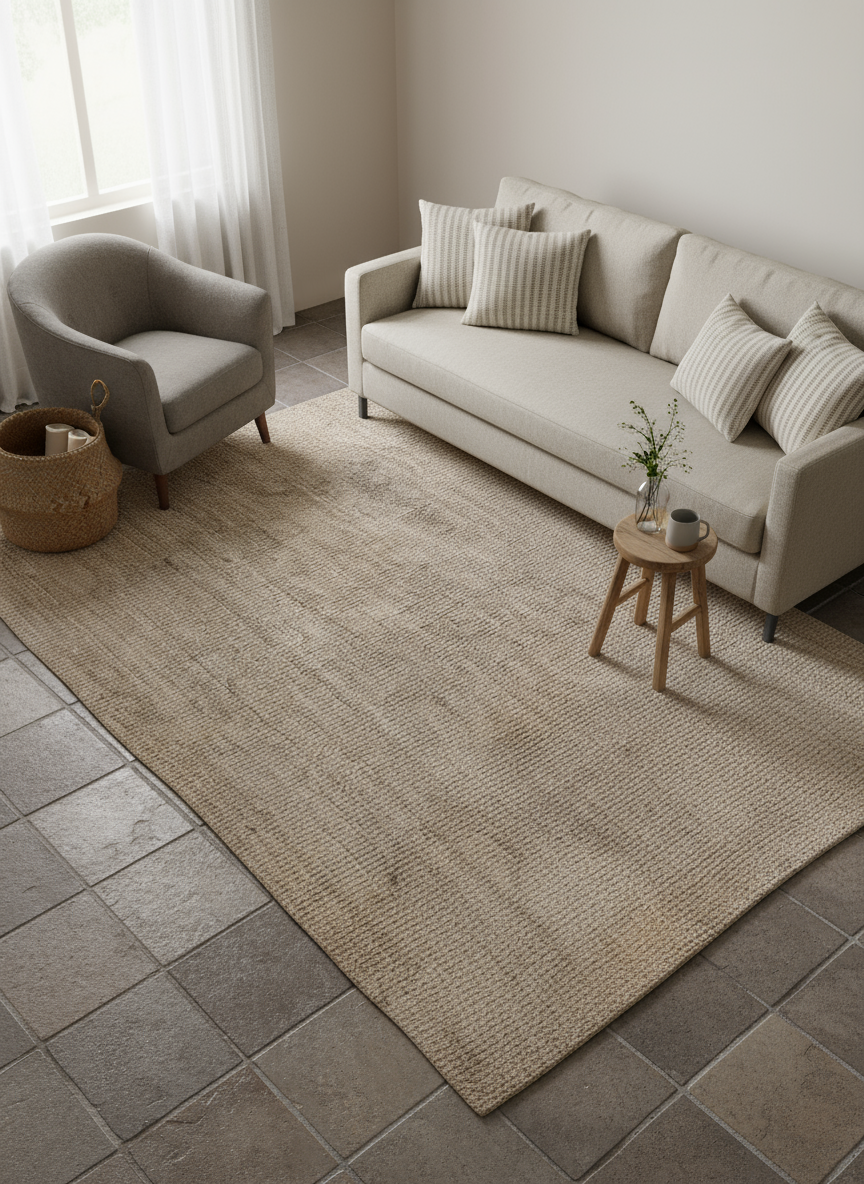 Chunky Natural Jute Rug - Size: 9.5 x 6.3
