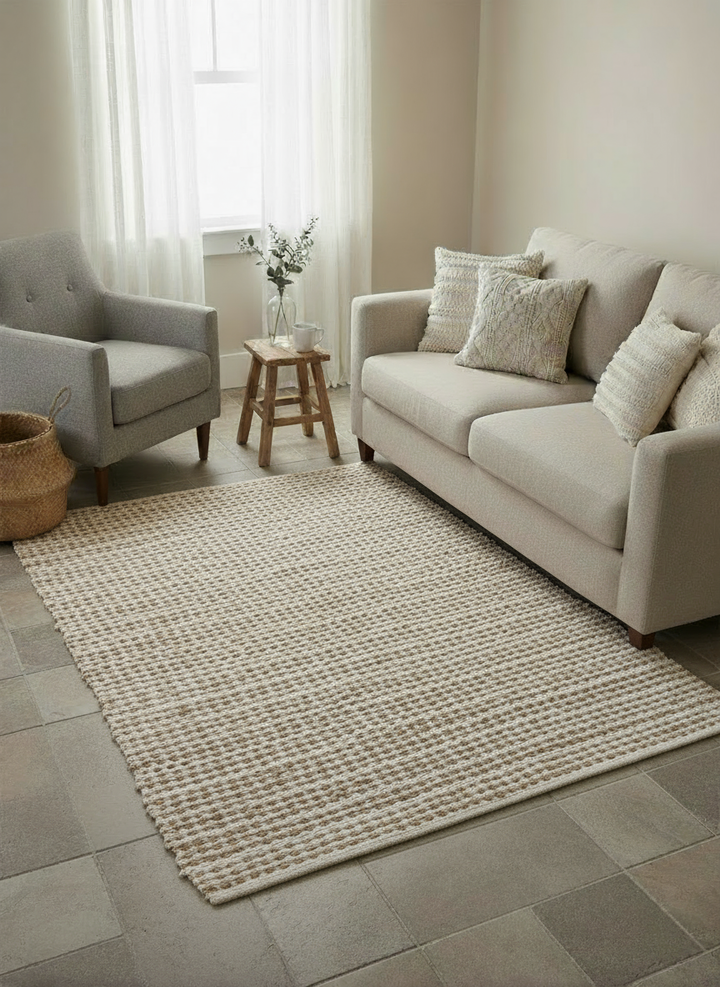 Loop Weave Natural Jute Rug - Size: 6 x 4