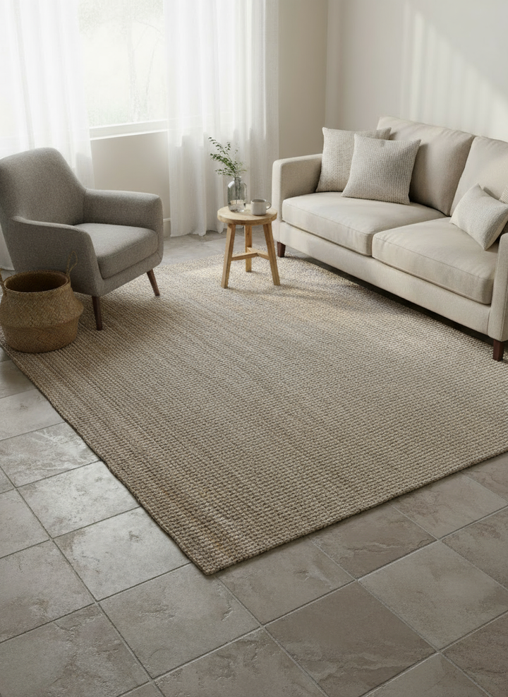 Chunky Natural Jute Rug - Size: 6.1 x 5.9