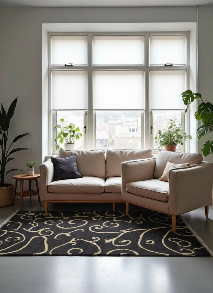 Crimson Berber Wool Rug - Size: 6 x 4