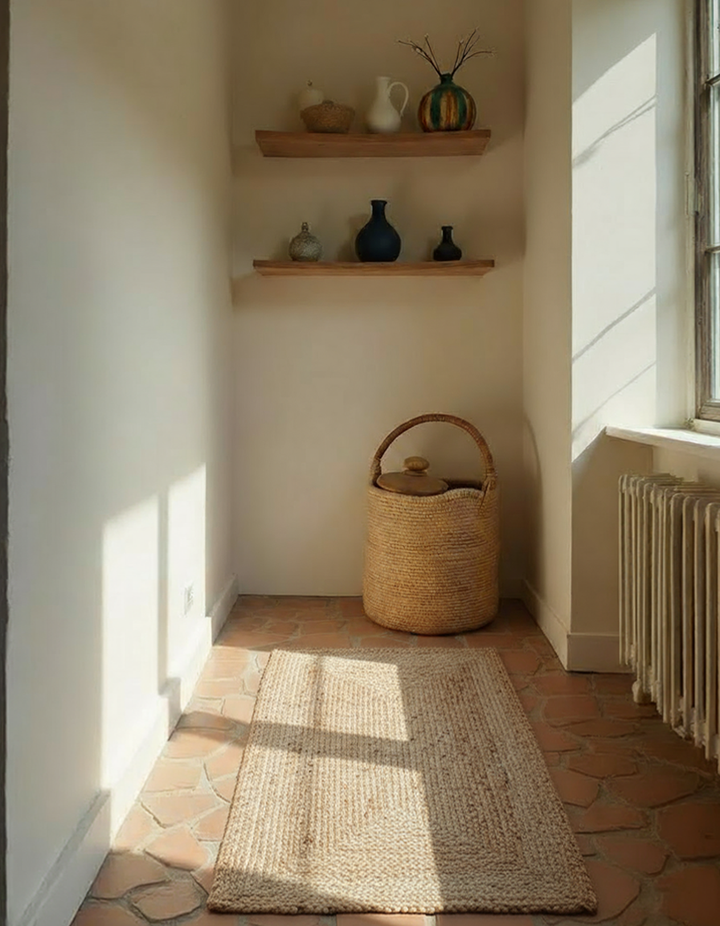 Braided Natural Jute Rug - Size: 4.9 x 2.6