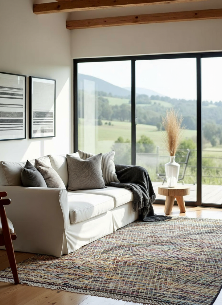 Ashanti Textured Berber Wool Rug - Size: 10.1 x 8.1