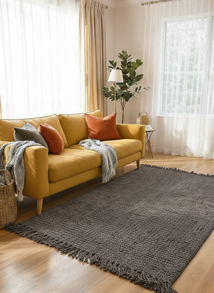 Chunky Overdyed Jute Rug - Size: 6.1 x 4