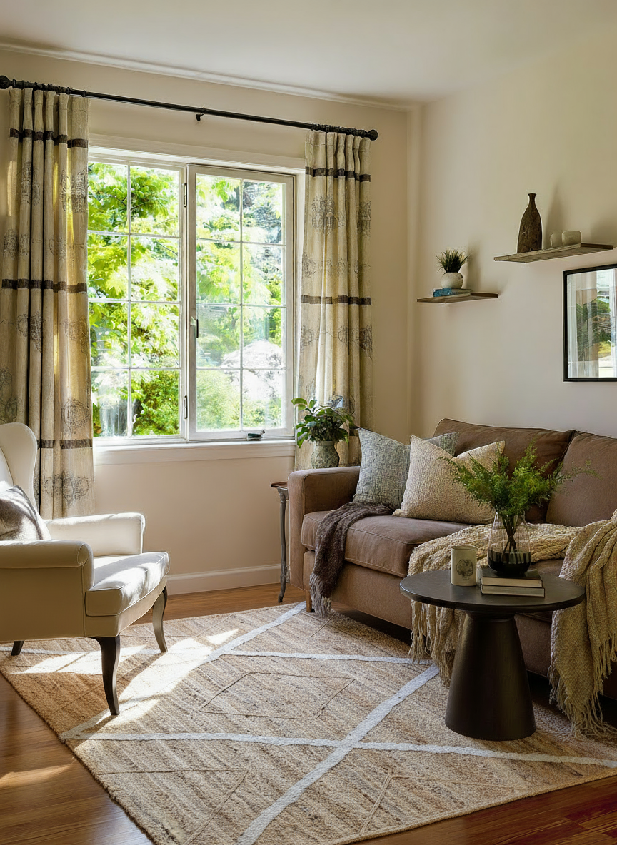 Braided Natural Jute Rug - Size: 5.7 x 4.4