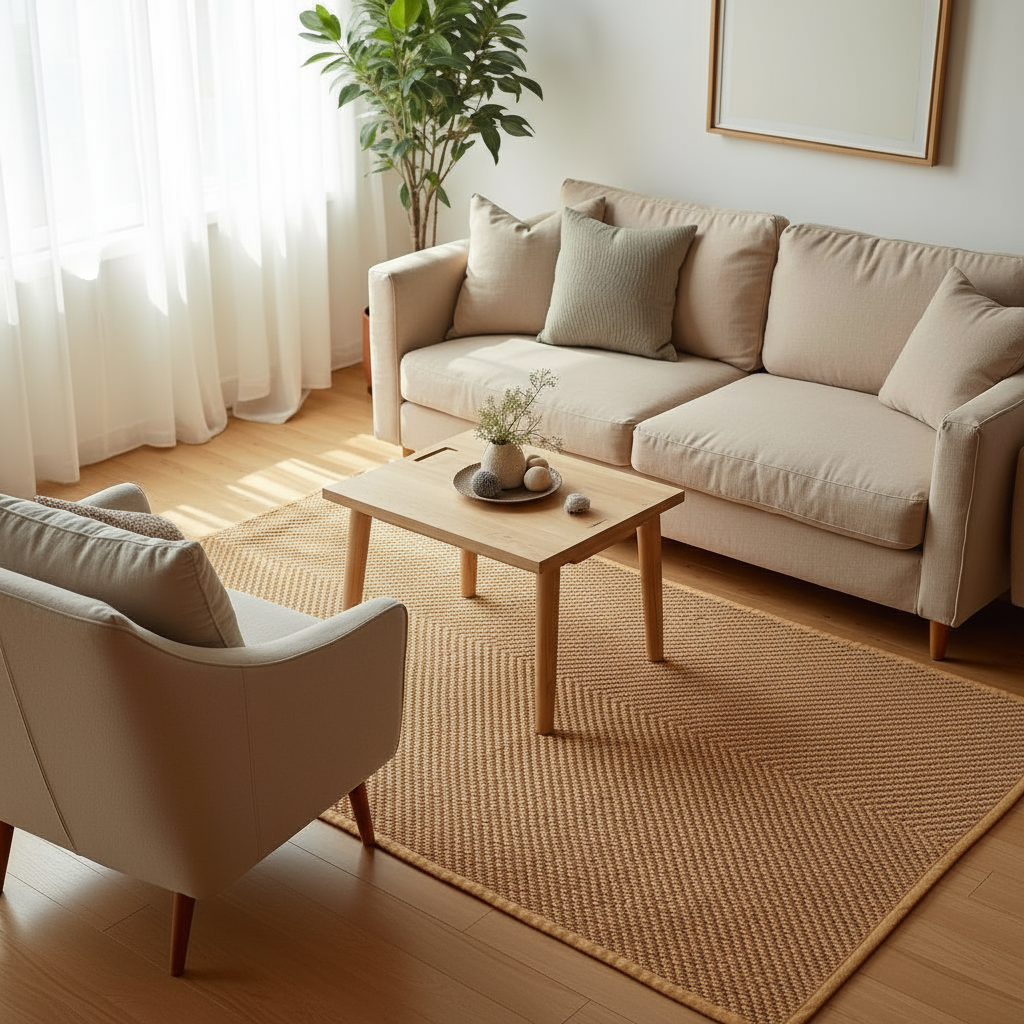 Loop Natural Jute Rug - Size: 5.10 x 4.3