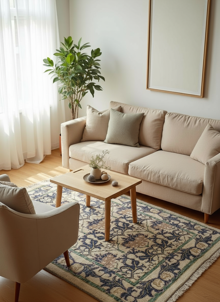 Serpentine Hand Knotted Rug - Size: 6.2 x 4.4