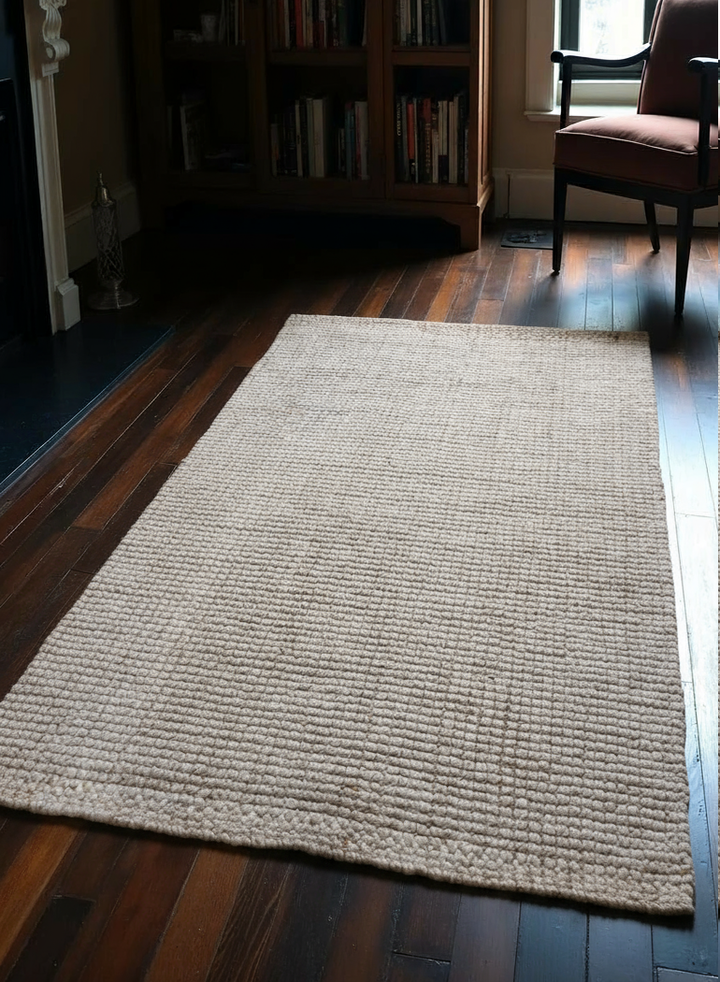 Chunky Natural Jute Rug - Size: 5.1 x 3