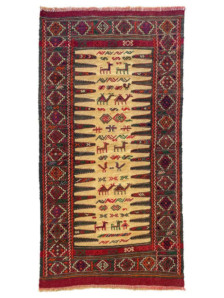 Jajum Sumak Kilim - Size: 5.5 x 2.11