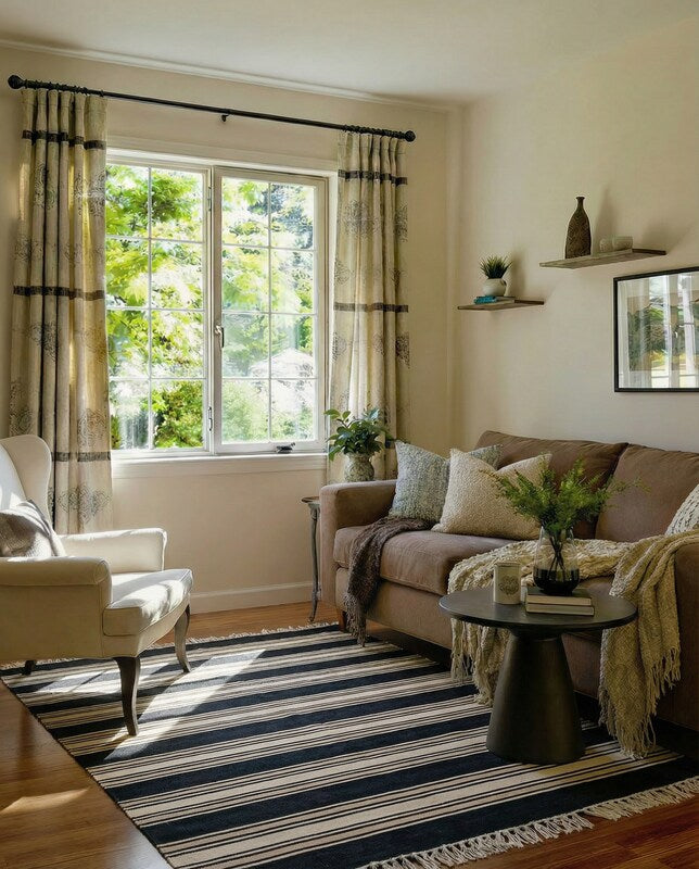 Modern Flatweave Rug - Size: 7.11 x 4.6