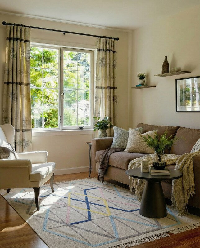 Modern Flatweave Rug - Size: 6.2 x 4.2