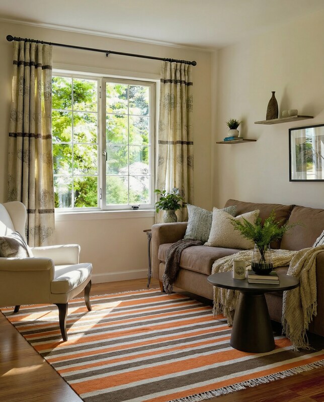 Modern Flatweave Rug - Size: 7.6 x 5