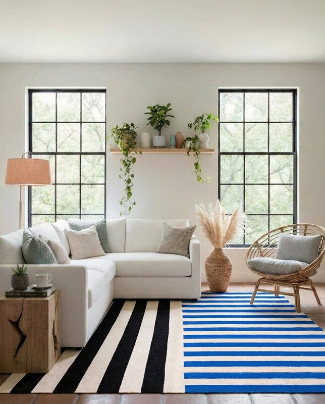 Modern Flatweave Rug - Size: 6.5 x 4.2