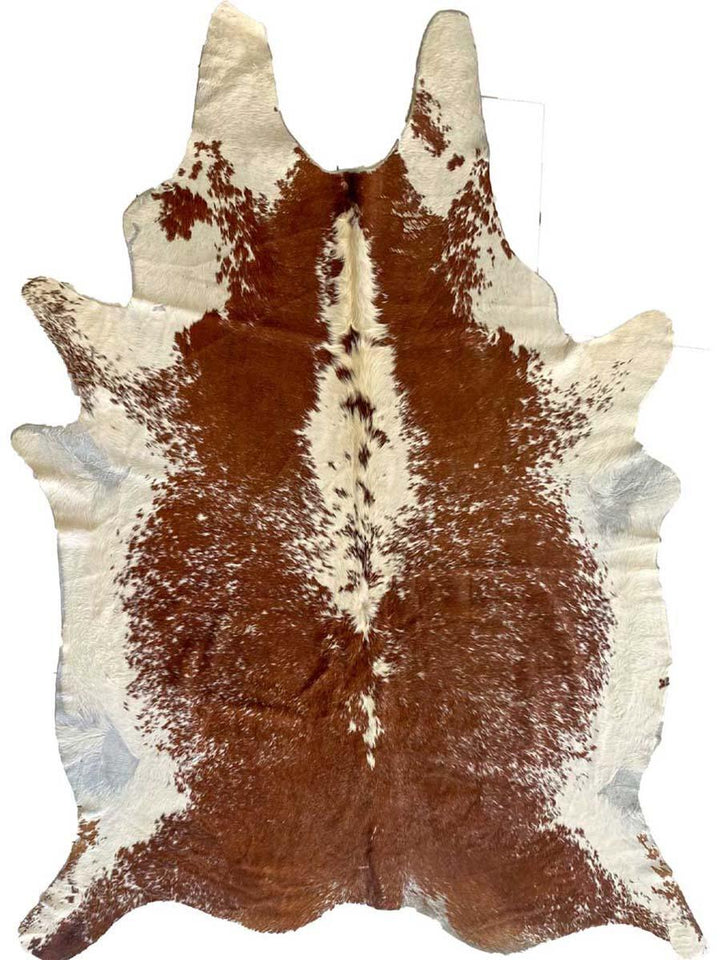 Brown & White Authentic Cowhide - Size: 9.5 x 7 - Imam Carpet Co