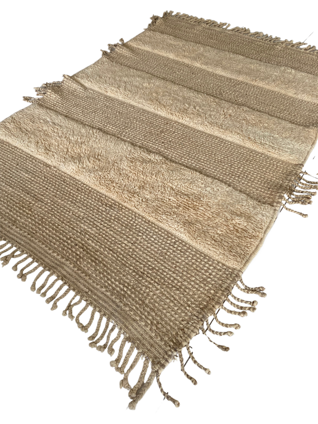 Shaggy lattice Moroccan Tassels Rug - Size: 8.3 x 6 - Imam Carpet Co