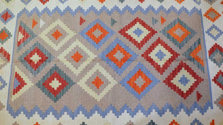 Colourful Bohemian Kilim - Size: 5.11 x 4 - Imam Carpet Co