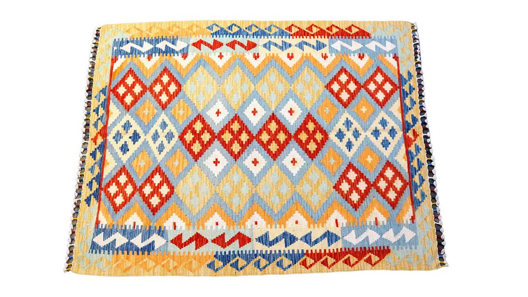 Colourful Bohemian Kilim - Size: 10.6 x 8.4 - Imam Carpet Co