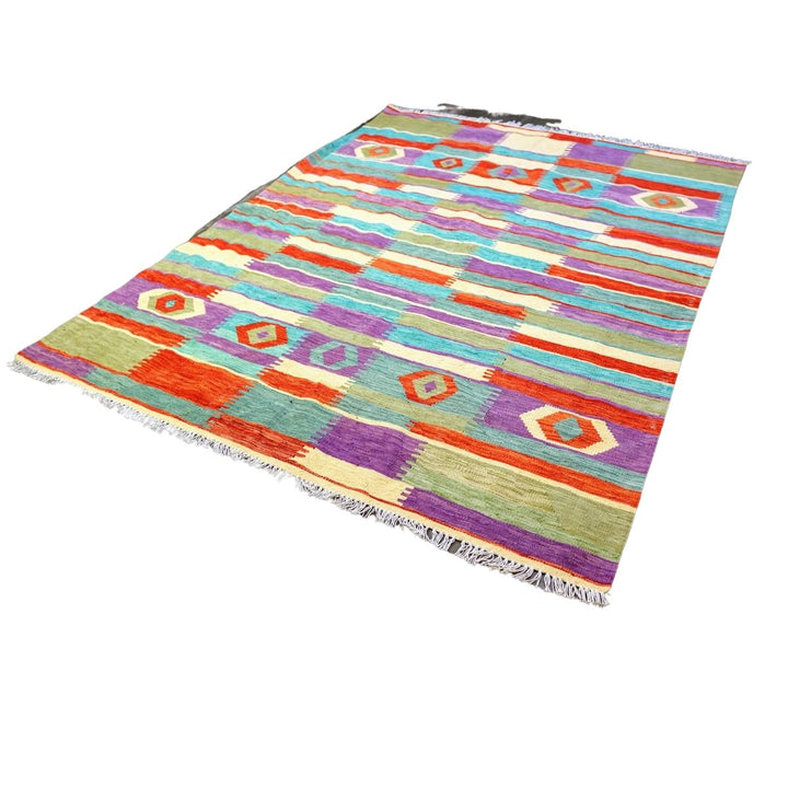 Colourful Bohemian Kilim - Size: 7.7 x 6 - Imam Carpet Co