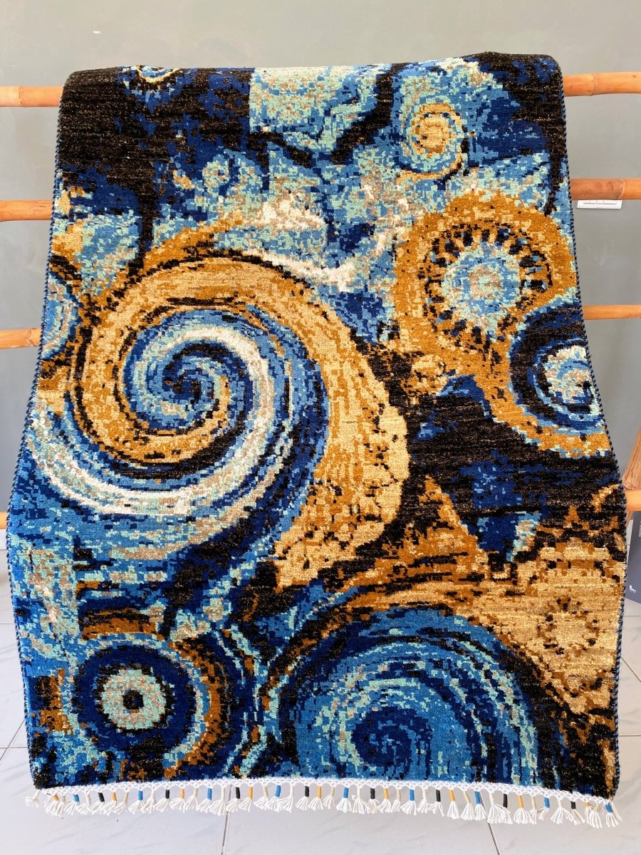 Abstract Swirl Rug - Size: 5.3 x 3.2 - Imam Carpets Online Store