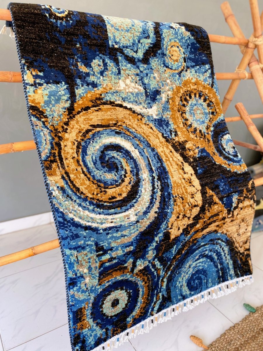 Abstract Swirl Rug - Size: 5.3 x 3.2 - Imam Carpets Online Store