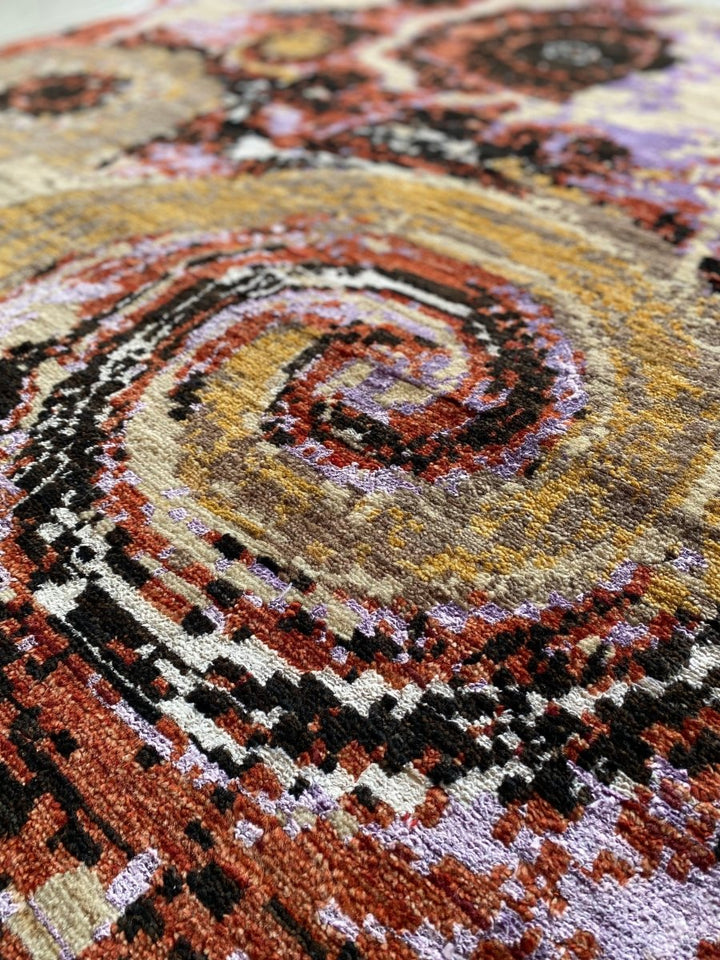 Abstract Twirl Rug - Size: 6.2 x 4 - Imam Carpets Online Store