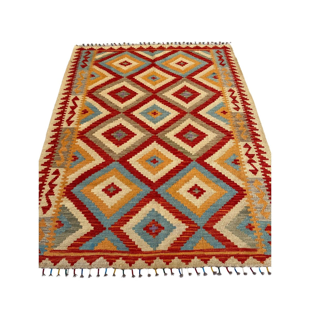 Afghani Chobi Kilim - Size: 5.11 x 4.7 - Imam Carpets - Online Shop