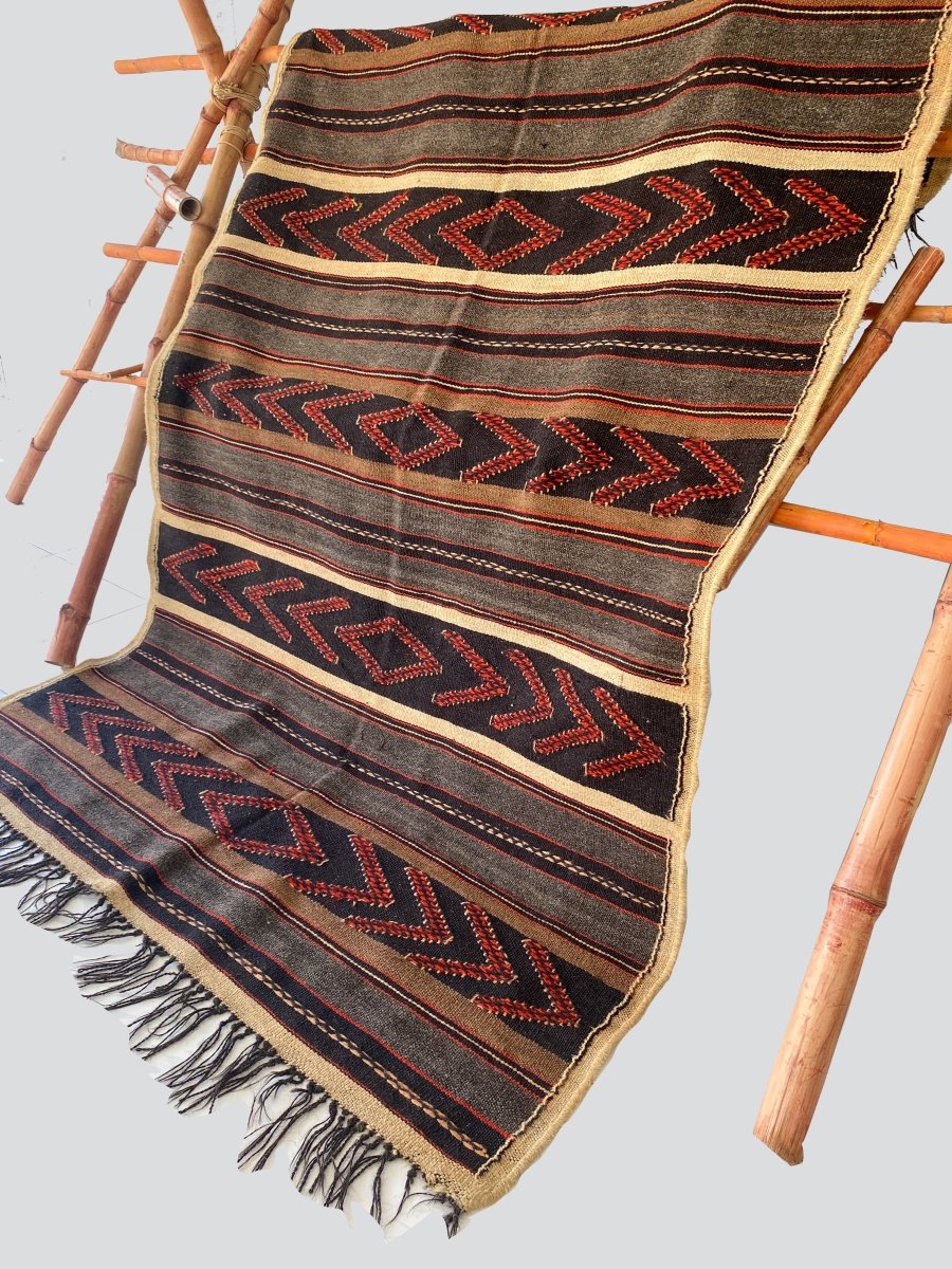 Afghani Goat Wool Kilim - 8 x 5.3 - Imam Carpets - Online Shop